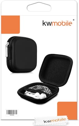 kwmobile In-Ear hoofdtelefoon tas - In Ear Headphones beschermtas - Earphones Case Cover hoes voor koptelefoon in zwart — thumbnail 3