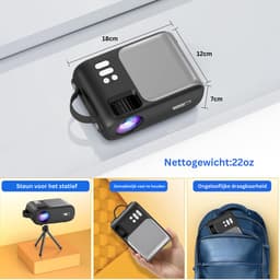 MKSS® Mini Beamer - Mini Projector - Mini Beamer Smartphone - Zwart — thumbnail 2
