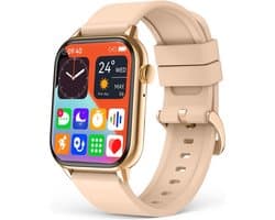 SAMTECH Smartwatch - Heren & Dames – horloge – met HD Touchscreen - Stappenteller, Calorie Teller, Slaap meter – Geschikt voor iOS, Android en meer - Roze