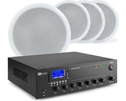 Geluidsinstallatie met PPA30 100V versterker met Bluetooth & 4 CSPB6 plafondspeakers