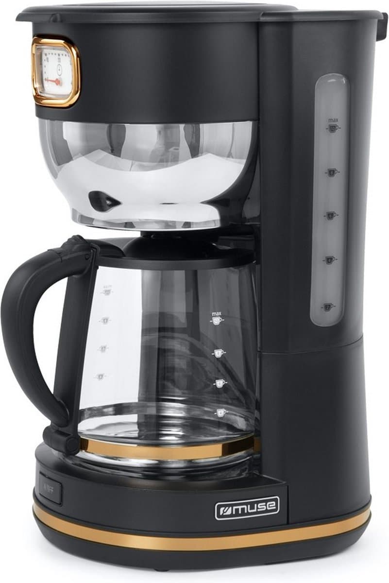 MS-220BC - Muse filter-koffiezetapparaat, 1,4 L, zwart/messing — afbeelding 1