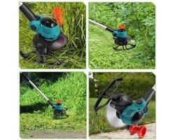 Handmaaier - Grasmaaier - Grastrimmer - Grasschaar - Grasmachine - 3000W - 6-Inch - Elektrische/Accu - Grastrimmer met 90° Verstelbare Kop – Tuingereedschap voor Precisiewerk - 21V/18V Compatibel - Inclusief 2x Accu