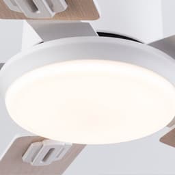 DESMIU Plafondventilator Met Verlichting – 132 cm – 5 Bladen – Metaal En Hout – Wit En Lichte Eik – Dimbaar Ledlicht Met Afstandsbediening — thumbnail 5
