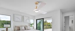 DESMIU Plafondventilator – 132 Cm – Stille Omkeerbare Gelijkstroommotor – ABS – Wit Goud – Met Verlichting En Afstandsbediening — thumbnail 5