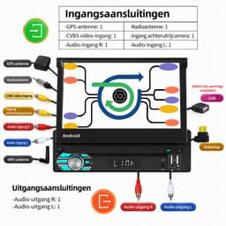 ESSGOO autoradio 1 din - Apple CarPlay & Android Auto (draadloos) - 7" HD touchscreen handmatig opvouwbaar scherm - Android 16, 2+32GB - GPS, wifi, USB, AUX — thumbnail 3