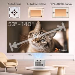 Beamer Draagbaar - 900 ANSI Lumen Full HD 1080p - LED Projector - 140 Inch Beeld - Android 14 Systeem - Voor Thuisbioscoop — thumbnail 2