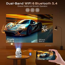 Mini-projector - Wit - Draagbare Full HD Beamer met 4K Compatibiliteit - Voor Thuisbioscoop en Buitengebruik — thumbnail 4