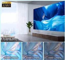 Alincoo - E700 - Beamer - Projector Beamer - Mini Meamer - 4k - Full HD 1080P - 1920x1080dpi - Automatische focus - 5G - met WiFi - 28000 Lumens - Wit — thumbnail 2