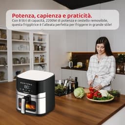 Airfryer XL - Hete-luchtoven - Bewuster koken - Snelle bereiding - 8 Liter - Zwart — thumbnail 3