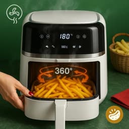 G&G airfryer - Heteluchtfriteuse - Airfryers - Heteluchtoven - Oven - XXL - Met venster - 9 Programma's - 2500W - Verlichting — thumbnail 4