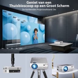Beamer Draagbaar - 1920 x 1080 Full HD WiFi Bluetooth - 8000 Lumen LCD LED - Voor Thuisbioscoop En Entertainment — thumbnail 3