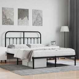 Bedframe van metaal, zwart, 140 x 200 cm, met hoofdeinde — thumbnail 3