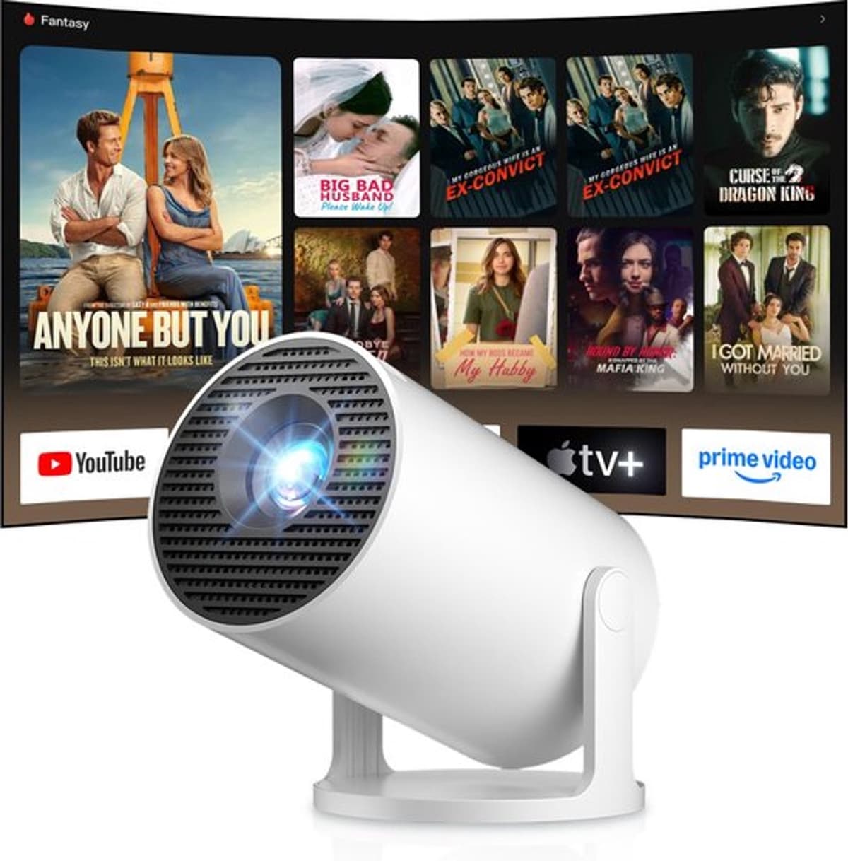 Mini Beamer - 1280 x 720 Resolutie - 4K Ondersteuning - LCD - Wifi 6 En Bluetooth - Draagbaar Mobiele Projector — afbeelding 1
