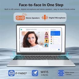 Laptop Ultradun - 16GB RAM 2TB SSD - Intel I7 4,7 GHz - 15,6 Inch IPS Scherm - Windows 11 Pro - Zwart - Zakelijke Laptop — thumbnail 1
