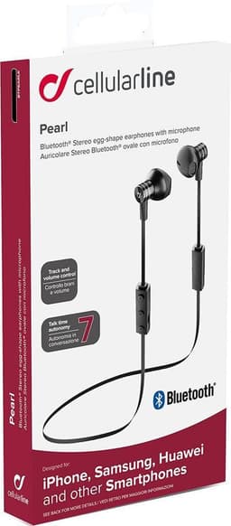 Cellularline Pearl Headset Draadloos In-ear Oproepen/muziek Micro-USB Bluetooth Zwart, Zilver — thumbnail 3