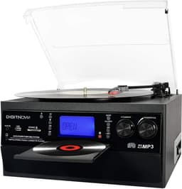 DIGITNOW Bluetooth Platenspeler met CD, Cassette, Radio & USB – Vinyl naar MP3 Converter - zonder speakers — thumbnail 2