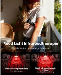 NIVA® Masage Gun - Massagepistool Voor Herstel Bij Spierpijn - Draagbaar Mini-Massagepistool - Zwart - 14cm x 11cm x 5cm — thumbnail 2