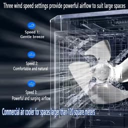 Grote Luchtkoeler - Verdampingskoeler Ventilator - Ruimte Koelen - Multifunctioneel 3-in-1 - 30L Reservoir - Wit — thumbnail 3