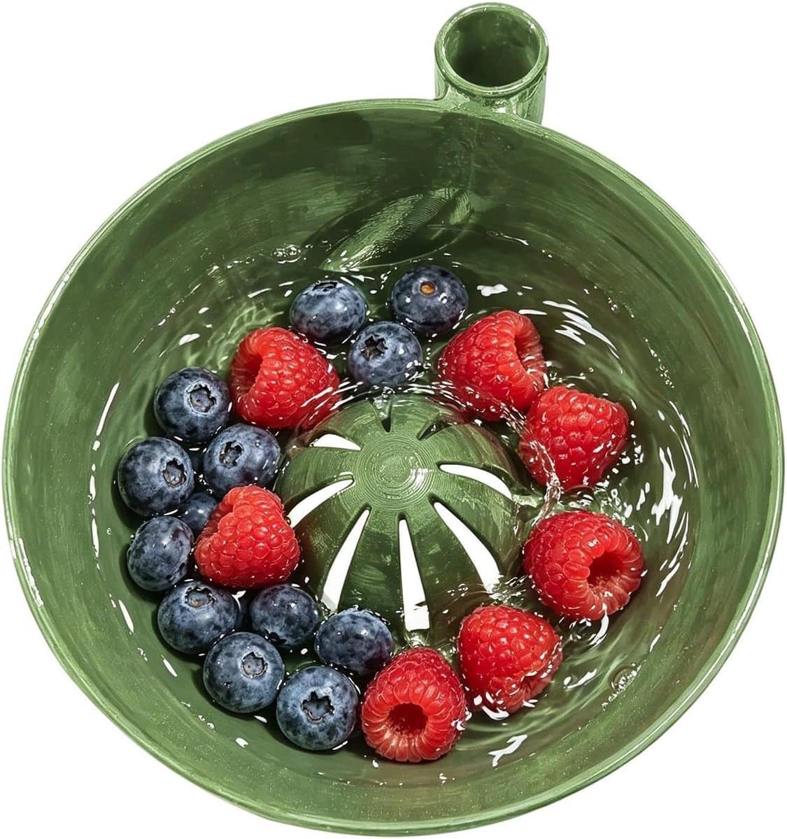 Fruit Wasmachine - Berry Kom - Keuken Voorbereiding - Zelf Roterend - 16.8 cm - Lichtgroen — afbeelding 1