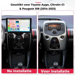 Boscer 2 Din Autoradio - Geschikt voor Toyota Aygo, Citroën C1 & Peugeot 108 (2014-2021) - Draadloos Apple CarPlay & Android Auto - 10.1 Inch HD Touchscreen - 4+64GB - GPS - WiFi, Bluetooth & USB - Achteruitrijcamera & Microfoon — thumbnail 3