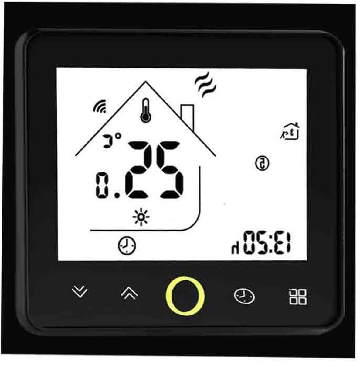 Slimme Thermostaatkraan - Radiatorregelaar Verwarming - Comfortabele Temperatuur - Wekelijks Programmeerbaar - 24V - Zwart — afbeelding 1