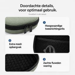 Sounix Koptelefoon Hoes - Harde Beschermcase voor JBL, Sony & Bose Koptelefoons - Waterafstotende Opberghoes met Draagband - Groen — thumbnail 2