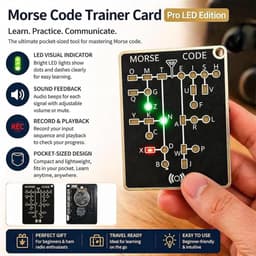 Morse Code Trainer Trainingskaart - LED Interactieve Audio Telegraaf Oefentool Met Real-Time Feedback, Opname & Afspelen Draagbaar PCB Ontwerp — thumbnail 3