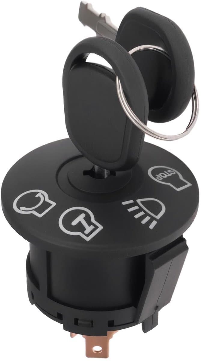 Dailygoods - Contactschakelaar Grasmaaier - 4 Posities - Inclusief Sleutels - Zwart - Vervangend Onderdeel - Compatibel met Diverse Modellen - 7 Termi... — afbeelding 1