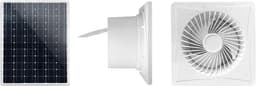 Afvoerventilator op zonne-energie - Raam wandventilator - Koeling en ventilatie - Vuurbestendig ABS materiaal - 15 cm gatdiameter - Wit — thumbnail 1
