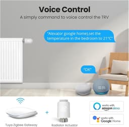 Radiator Thermostaat - Slimme Klep - Energie Besparen - App Bediening - M30x1.5mm - Wit — thumbnail 5