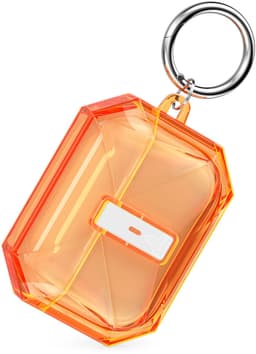 kwmobile Earphones Case for Apple Airpods Pro 3 Case - Clear TPU Silicone Earbuds Cover - Orange / Transparent — thumbnail 4