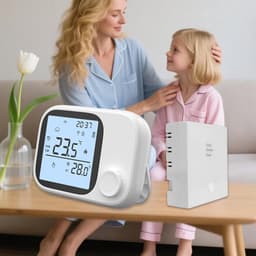 Slimme Thermostaat - Temperatuurregelaar - Comfort Binnenshuis - App en Stem Bediening - 8.6 x 8.7 x 3 cm - Wit — thumbnail 3