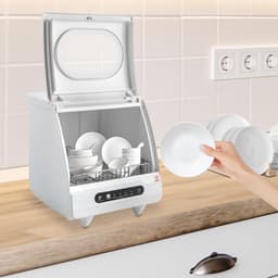 Tafelvaatwasser - Mini vaatwasser - Keuken Gemak - 5 Programma's - 45 x 45 x 38 cm - Wit — thumbnail 3