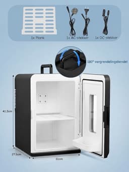 SP® Minibar - 15L Capaciteit - Mini Koelkast - Draagbare Koelkast - Zwart - 45cm x 25cm x 31cm — thumbnail 2