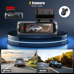 SnelShoppen - 4K Dual Dashcam voor Voorkant en Achterkant, 5GHz WiFi, G-Sensor, Nachtzicht, 3.19" HD Scherm, 24-Uur Parkeerstand, Loopopname — thumbnail 5
