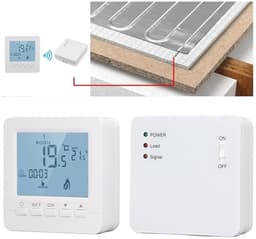 Slimme Thermostaat - Programmeerbare Thermostaat RF - Verwarming Regelen - Draadloze RF Verbinding - 0-40°C - Wit — thumbnail 2