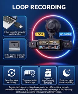 4-kanaals 360° dashcam auto — thumbnail 2
