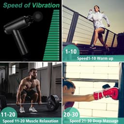 SnelShoppen - Professionele massagepistool voor spiermassage, diepe massage, elektrische handmassage, 6 instelbare snelheden, 4 verwisselbare koppen, — thumbnail 4