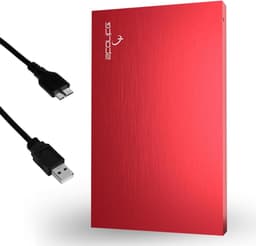 Externe Harde Schijf - Draagbare Opslag - Back-up Gegevens - Ultrasnelle USB 3.0 - 1 TB - Rood — thumbnail 1