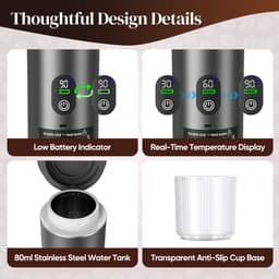Mura Koffiezetapparaat - Espressomachine - Koffiezetter - Espresso Maker - Koffiemachine - Koud/Warm - 2 Standen - Grijs — thumbnail 2