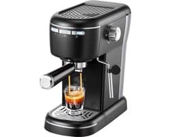 Espressomachine - EU Stekker - 1100 W - 1,2 Liter - Roestvrij Staal - Zwart
