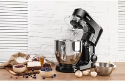 Keukenmachine met Weegschaal - Bakmixer Robot - Deeg Kneden - Planetair Systeem - 6.5 Liter Kom - Zwart RVS — thumbnail 5