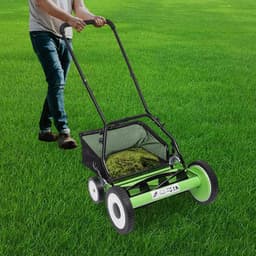Handgrasmaaier - Tuinmaaier - Gazon Onderhoud - 9 Hoogteposities - 40 cm Maaibreedte - Groen — thumbnail 3