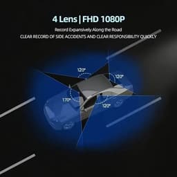 4-Camera Dashcam – 1080P Full HD Voorcamera & 720P Achter-, Linker- en Rechtercamera — thumbnail 4