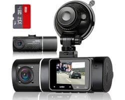Auto Camera - Rijrecorder - Veiligheid Onderweg - Dubbele 1080P Opname - 310 Graden - Zwart