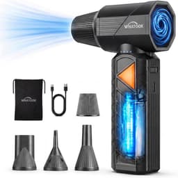 Elektrische Luchtblazer Pro – 500.000 RPM Brushless Motor – 100 Standen – 12.000mAh Accu – USB-C Snelladen – 4 Sproeiers – Voor PC – Auto & Huishouden – Zwart — thumbnail 1