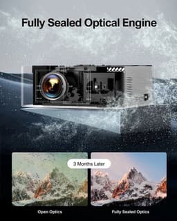 Mini Beamer - Projector - Digitale Beamer - Draagbaar - 1080P - Met Autofocus - 700 ANSI - 2 x USB 2.0 - HDMI - AV - DC - WiFi - Bluetooth - 90W - Zwart — thumbnail 3
