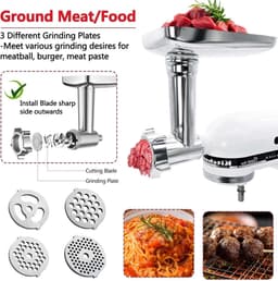 Vleesmolenset voor keukenmachine - RVS - Inclusief malen, worst maken en hamburgers - Voor eenvoudig thuisgebruik - ShopVlot — thumbnail 4