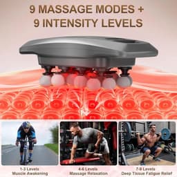 Massagegun 20 koppen - 9 snelheden - ergonomische handmassager - ontspanning voor het hele lichaam - ShopVlot — thumbnail 2