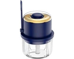 Elektrische Mini Chopper - Keuken Gadget - Snel Ingrediënten Hakken - Zes Messen Ontwerp - 13.5 cm Hoogte - Blauw